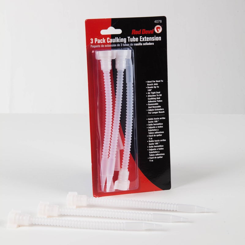 Red Devil 4078 3 Pack Caulking Tube Extension Clear - Image 2